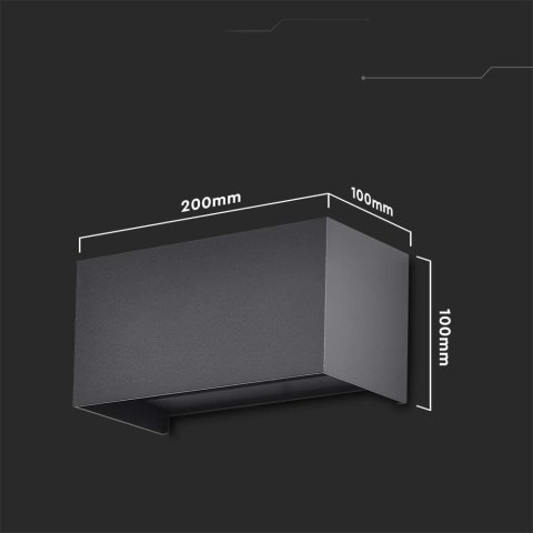 Oprawa Ścienna V-TAC 24W LED Góra Dół IP65 Czarna VT-8125-B-N 4000K 2720lm Oprawa Ścienna V-TAC 24W LED Góra Dół IP65 Czarna VT-8125-B-N 4000K 2720lm