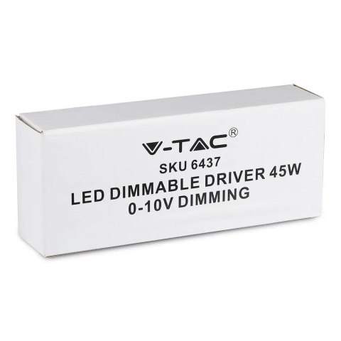 Zasilacz do Paneli LED 45W Ściemnialny 1-10V 25-40V 1050mA 230V V-TAC Zasilacz do Paneli LED 45W Ściemnialny 1-10V 25-40V 1050mA 230V V-TAC