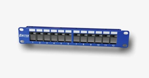 EmiterNet Panel 10" 12-portowy pusty dla RJ45 i RJ12 do gniazd beznarzędziowych EmiterNet Panel 10" 12-portowy pusty dla RJ45 i RJ12 do gniazd beznarzędziowych