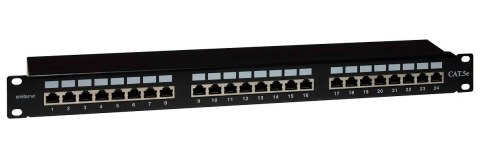 EmiterNet Panel 19" 24xRJ45 STP kat.5e (1U) z półką EmiterNet Panel 19" 24xRJ45 STP kat.5e (1U) z półką