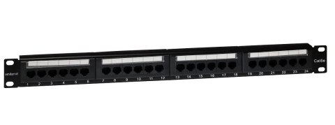 EmiterNet Panel 19" 24xRJ45 UTP kat.5e (1U) z półką EmiterNet Panel 19" 24xRJ45 UTP kat.5e (1U) z półką
