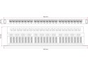 Patch panel A-LAN PK028 (0.5U; 19"; kat. 6; STP; 24xRJ-45)