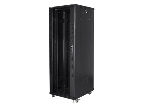 Szafy jednosekcyjna, zamykana na zamek Lanberg FF01-6837-12B (37U; 19'' / 600mm / 800 mm; stojąca; Pełne, Szklane; 800 kg; kolor Szafy jednosekcyjna, zamykana na zamek Lanberg FF01-6837-12B (37U; 19'' / 600mm / 800 mm; stojąca; Pełne, Szklane; 800 kg; kolor