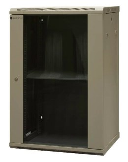 EmiterNet Szafa wisząca niedzielona 19'' 18U, niezmontowana, drzwi blacha/ szkło, 600x450x910mm szer./gł./wys.