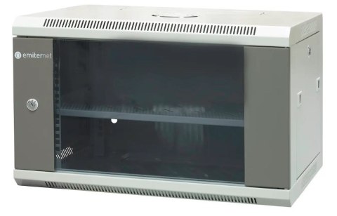 EmiterNet Szafa wiszaca niedzielona 19" 6U, drzwi blacha/szkło, 600×450×370mm szer./gł./wys. EmiterNet Szafa wiszaca niedzielona 19" 6U, drzwi blacha/szkło, 600×450×370mm szer./gł./wys.
