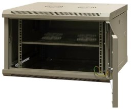 EmiterNet Szafa wisząca niedzielona 19'' 6U, niezmontowana, drzwi blacha/ szkło, 600x600x370mm szer./gł./wys.