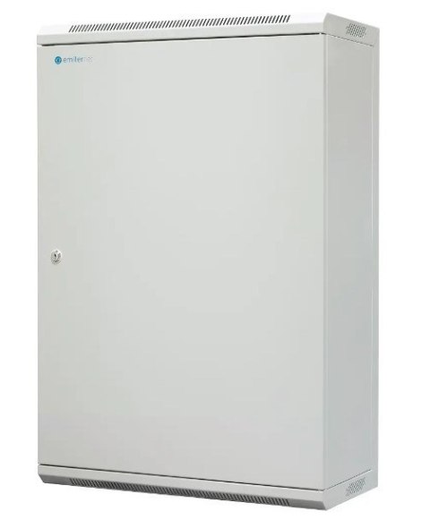 EmiterNet Szafa wisząca niedzielona płytka 19'' 18U, drzwi całe z blachy, 600×300×910mm szer./gł./wys EmiterNet Szafa wisząca niedzielona płytka 19'' 18U, drzwi całe z blachy, 600×300×910mm szer./gł./wys