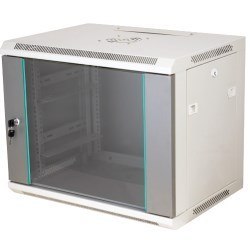 Q-LANTEC Szafa rack wisząca 19" 18U 600x450, drzwi szklane, kolor szary Q-LANTEC Szafa rack wisząca 19" 18U 600x450, drzwi szklane, kolor szary