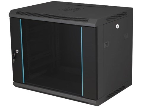 Szafka rack wisząca 19" 12U 600x450, niedzielona, drzwi szklane jednoskrzydłowe, tył osłona pełna, osłony boczne zamykane na klu Szafka rack wisząca 19" 12U 600x450, niedzielona, drzwi szklane jednoskrzydłowe, tył osłona pełna, osłony boczne zamykane na klu