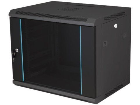 Szafka rack wisząca 19" 12U 600x450, niedzielona, drzwi szklane jednoskrzydłowe, tył osłona pełna, osłony boczne zamykane na klu Szafka rack wisząca 19" 12U 600x450, niedzielona, drzwi szklane jednoskrzydłowe, tył osłona pełna, osłony boczne zamykane na klu