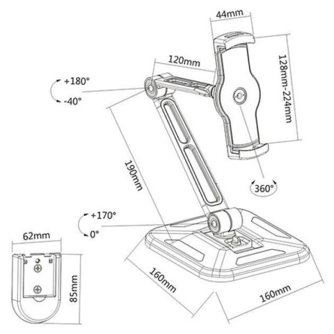TECHLY PODSTAWKA UCHWYT DO TABLETU 4.7 - 12.9 BIUR TECHLY PODSTAWKA UCHWYT DO TABLETU 4.7 - 12.9 BIUR