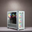 Korsarz | Obudowa Mid-Tower ATX ze szkła hartowanego | iCUE 4000X RGB | Szyba boczna | Wieża środkowa | Biały | Zasilacz w zesta
