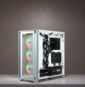 Korsarz | Obudowa Mid-Tower ATX ze szkła hartowanego | iCUE 4000X RGB | Szyba boczna | Wieża środkowa | Biały | Zasilacz w zesta