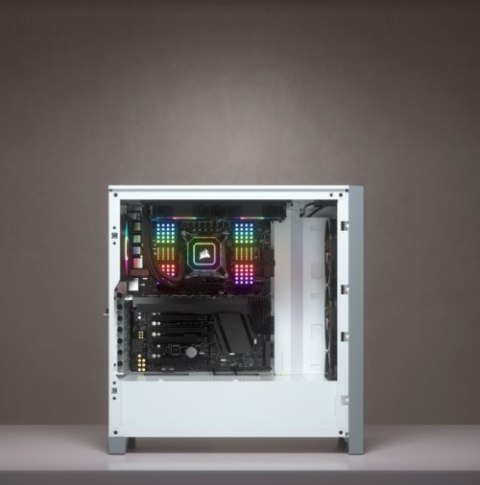 Korsarz | Obudowa Mid-Tower ATX ze szkła hartowanego | iCUE 4000X RGB | Szyba boczna | Wieża środkowa | Biały | Zasilacz w zesta Korsarz | Obudowa Mid-Tower ATX ze szkła hartowanego | iCUE 4000X RGB | Szyba boczna | Wieża środkowa | Biały | Zasilacz w zesta