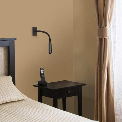Oprawa LED V-TAC 3W Kinkiet Hotel Łóżko Włącznik Czarny COB CREE VT-2903 3000K 150lm 3 Lata Gwarancji Oprawa LED V-TAC 3W Kinkiet Hotel Łóżko Włącznik Czarny COB CREE VT-2903 3000K 150lm 3 Lata Gwarancji