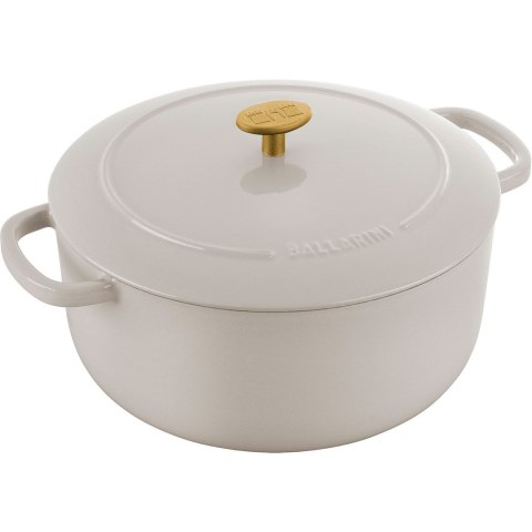 Garnek żeliwny okrągły Ballarini Bellamonte - 5.5 ltr, Kość słoniowa Garnek żeliwny okrągły Ballarini Bellamonte - 5.5 ltr, Kość słoniowa