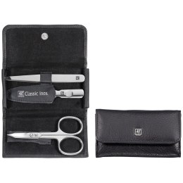 Zestaw podróżny Zwilling Classic Inox - czarne, skórzane etui, 3 elementy - Czarny