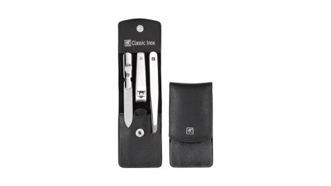 Zestaw podróżny Zwilling Classic Inox - czarne, skórzane etui, 3 elementy - Czarny