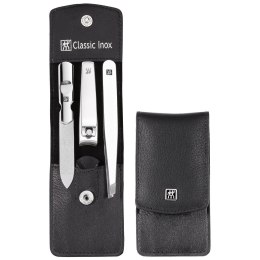 Zestaw podróżny Zwilling Classic Inox - czarne, skórzane etui, 3 elementy - Czarny