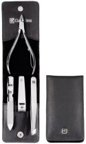 Zestaw podróżny Zwilling Classic Inox - czarne, skórzane etui, 4 elementy - Czarny