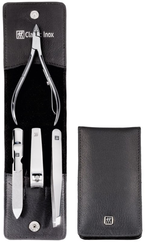 Zestaw podróżny Zwilling Classic Inox - czarne, skórzane etui, 4 elementy - Czarny Zestaw podróżny Zwilling Classic Inox - czarne, skórzane etui, 4 elementy - Czarny