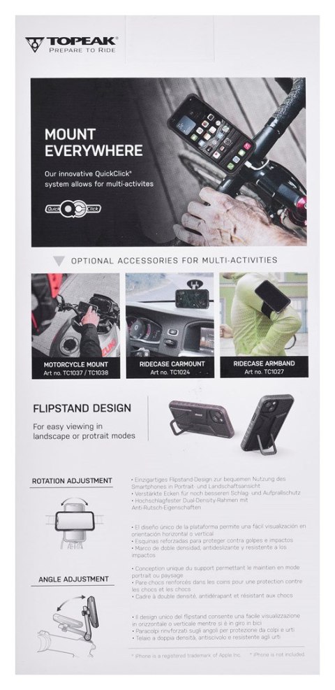 Etui na telefon Topeak RideCase iPhone 14, Black/ Gray Etui na telefon Topeak RideCase iPhone 14, Black/ Gray