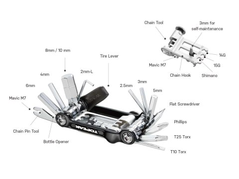 Klucz TOPEAK MINI 20 PRO czarny Klucz TOPEAK MINI 20 PRO czarny