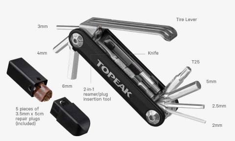 Klucz TOPEAK Tubi 11 Combo (11 funkcji) Klucz TOPEAK Tubi 11 Combo (11 funkcji)
