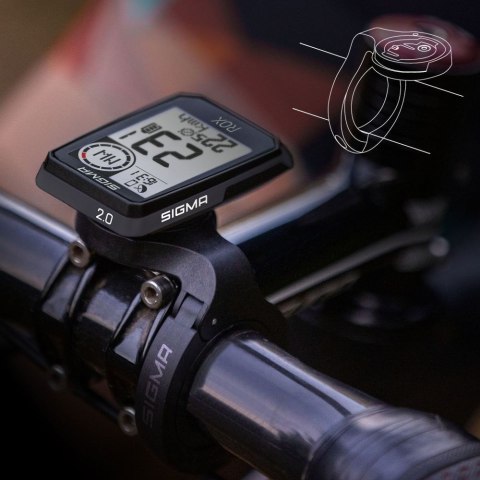Licznik Sigma ROX 2.0 Black Top Mount Set Licznik Sigma ROX 2.0 Black Top Mount Set