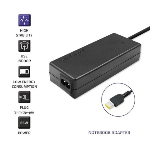 Zasilacz Qoltec 50053.65W.LEN do notebooka Lenovo (20 V; 3,25 A; 65W; Slim Tip ) Zasilacz Qoltec 50053.65W.LEN do notebooka Lenovo (20 V; 3,25 A; 65W; Slim Tip )