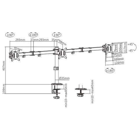 DISPLAY ACC MOUNTING ARM/17-27" MA-D3-01 GEMBIRD DISPLAY ACC MOUNTING ARM/17-27" MA-D3-01 GEMBIRD