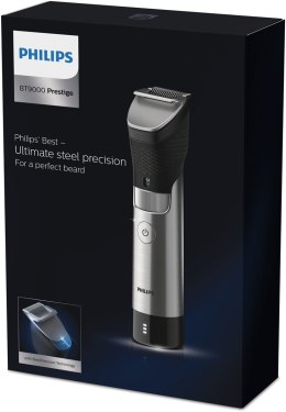 Philips Trymer do brody BT9810/15 Bezprzewodowy i przewodowy, Precyzyjny krok 0.4 mm, 30, Czarny/Srebrny