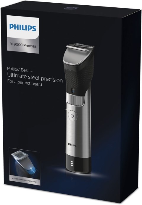 Philips Trymer do brody BT9810/15 Bezprzewodowy i przewodowy, Precyzyjny krok 0.4 mm, 30, Czarny/Srebrny Philips Trymer do brody BT9810/15 Bezprzewodowy i przewodowy, Precyzyjny krok 0.4 mm, 30, Czarny/Srebrny