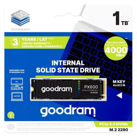 Dysk SSD Goodram PX600 2TB M.2 PCIe NVME gen. 4 x4 3D NAND Dysk SSD Goodram PX600 2TB M.2 PCIe NVME gen. 4 x4 3D NAND