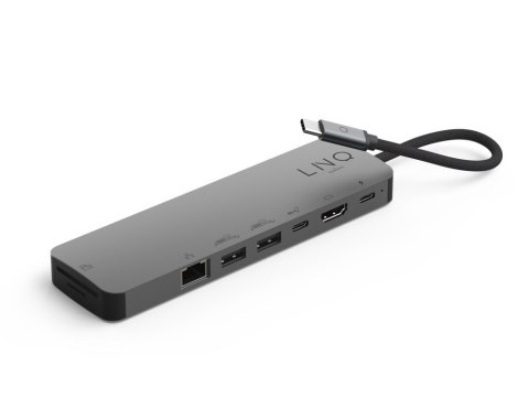 LINQ HUB USB-C 9IN1 SSD PRO MULTIPORT (HDMI, USB-C, RJ45, 2XUSB-A, USB-C PD100W DO ZASILANIA, SLOT MICROSD/TF/SD, NVME M.2) LINQ HUB USB-C 9IN1 SSD PRO MULTIPORT (HDMI, USB-C, RJ45, 2XUSB-A, USB-C PD100W DO ZASILANIA, SLOT MICROSD/TF/SD, NVME M.2)