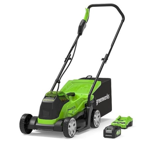 24V Kosiarka 33 cm GREENWORKS GD24LM33K4 - Zestaw ładowarka + akumulator 4Ah - 2516107UB 24V Kosiarka 33 cm GREENWORKS GD24LM33K4 - Zestaw ładowarka + akumulator 4Ah - 2516107UB