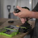 24V Wiertarko-wkrętarka GREENWORKS GD24DD35K2 - Zestaw ładowarka + akumulator 2Ah + walizka - 3704007UA