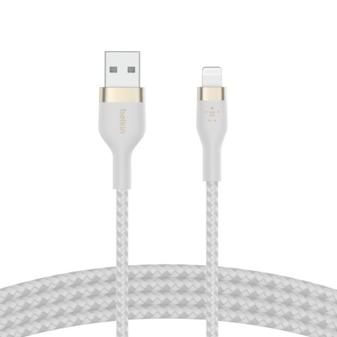 BELKIN KABEL USB-A TO LTG OPLOT SILICONE 1M BIAŁY BELKIN KABEL USB-A TO LTG OPLOT SILICONE 1M BIAŁY