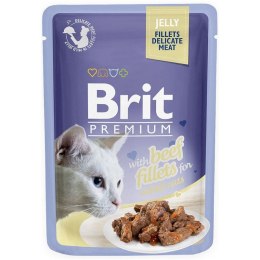 BRIT Premium Cat Pouch Jelly Fillets Beef - mokra karma dla kota - 85g