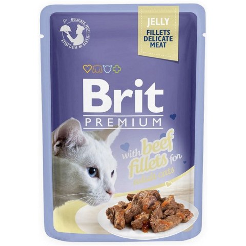 BRIT Premium Cat Pouch Jelly Fillets Beef - mokra karma dla kota - 85g