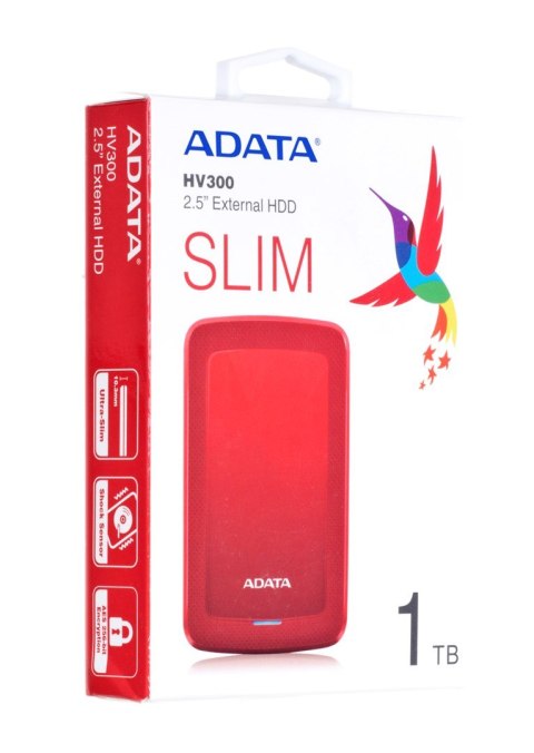 Dysk zewnętrzny HDD ADATA HV300 (1TB; 2.5"; USB 3.2; czerwony) Dysk zewnętrzny HDD ADATA HV300 (1TB; 2.5"; USB 3.2; czerwony)