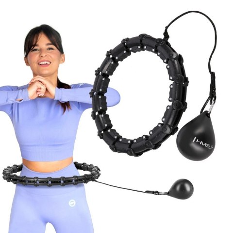 Hula Hop HMS HHW02 z obciążnikiem czarny Hula Hop HMS HHW02 z obciążnikiem czarny