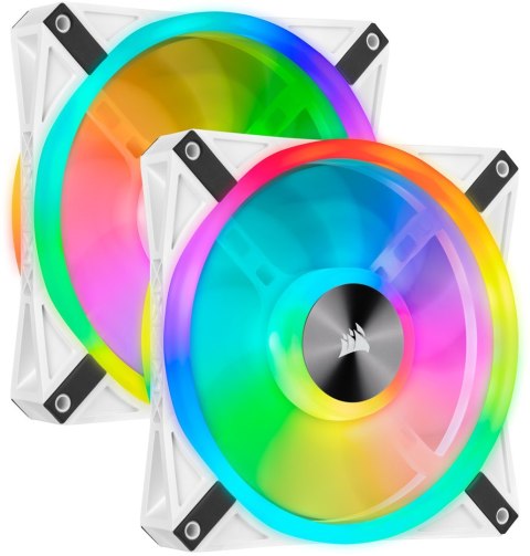 Corsair iCUE QL140 RGB PWM Fan 2 Pack z kontrolerem RGB - 140mm, biały Corsair iCUE QL140 RGB PWM Fan 2 Pack z kontrolerem RGB - 140mm, biały
