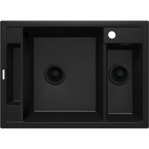 Zlewozmywak granitowy magnetyczny 1.5-komorowy DEANTE czarny nero mat MAGNETIC Zlewozmywak granitowy magnetyczny 1.5-komorowy DEANTE czarny nero mat MAGNETIC