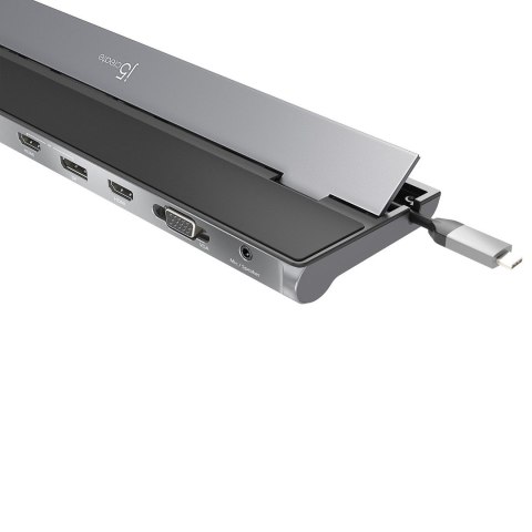 Stacja dokująca z zasilaczem j5create USB-C Triple Display Docking Station 100W 2xHDMI/1xDisplay Port/1xVGA/3xUSB3.0/2xUSB-C/Car Stacja dokująca z zasilaczem j5create USB-C Triple Display Docking Station 100W 2xHDMI/1xDisplay Port/1xVGA/3xUSB3.0/2xUSB-C/Car