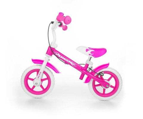 Rowerek biegowy Dragon z hamulcem różowy pink MILLY MALLY Rowerek biegowy Dragon z hamulcem różowy pink MILLY MALLY