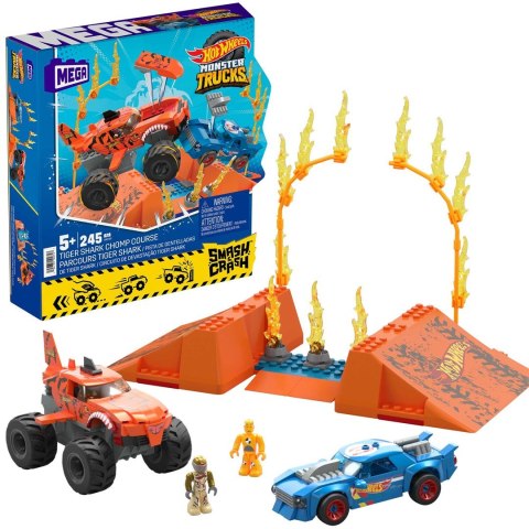 PROMO MEGA BLOKS Hot Wheels MT Tiger Shark Kaskaderski skok Zestaw klocków 245el HKF88 MATTEL PROMO MEGA BLOKS Hot Wheels MT Tiger Shark Kaskaderski skok Zestaw klocków 245el HKF88 MATTEL