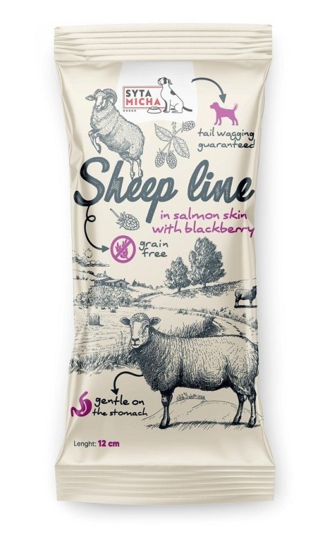 SYTA MICHA Sheep Line Kość do żucia w skórze łososia dla psa 12cm SYTA MICHA Sheep Line Kość do żucia w skórze łososia dla psa 12cm