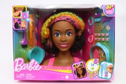 Barbie Głowa do stylizacji Neonowa tęcza Kręcone włosy HMD79 MATTEL