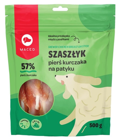 MACED Przysmak dla psa - pierś z kurczaka na patyku 500g MACED Przysmak dla psa - pierś z kurczaka na patyku 500g